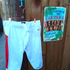 NEW Nike Men's Football Pants Sz XLarge White Red